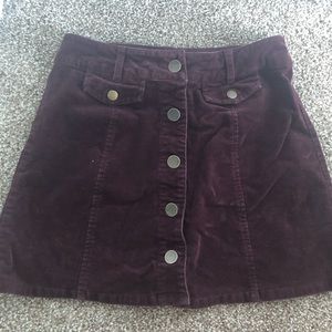 High-Waisted Corduroy Mini Skirt